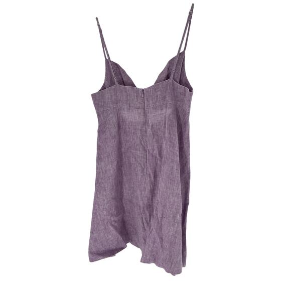 Matthew Bruch 'Kimmie' Purple Linen Cutout Mini Dress Size 2 - Picture 3 of 4